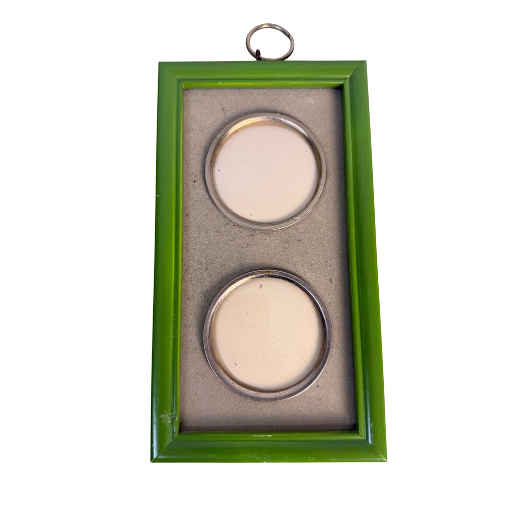 Vtg. Counterpoint Picture Frame 8"x4" Avocado Green Double Round MCM Japan Retro
